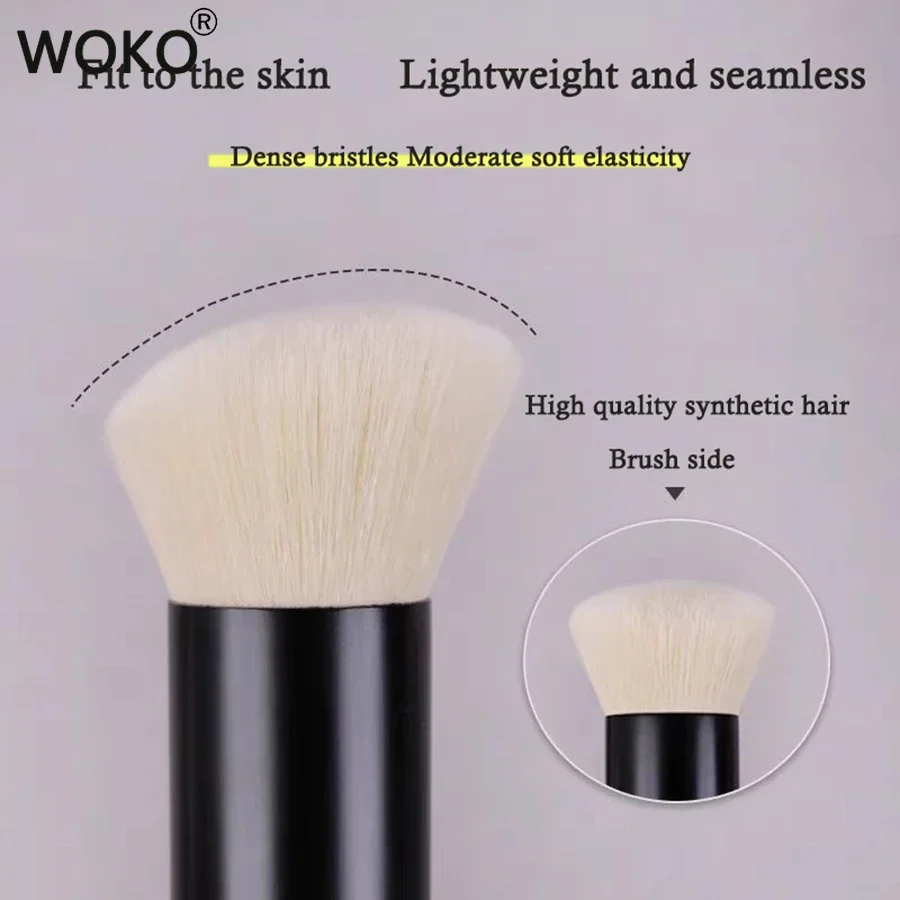 1pcs Oblique Foundation Make-up Brush Angle Round Head Contour Foundation Brush Liquid Foundation Buffing Makeup Tool Portable