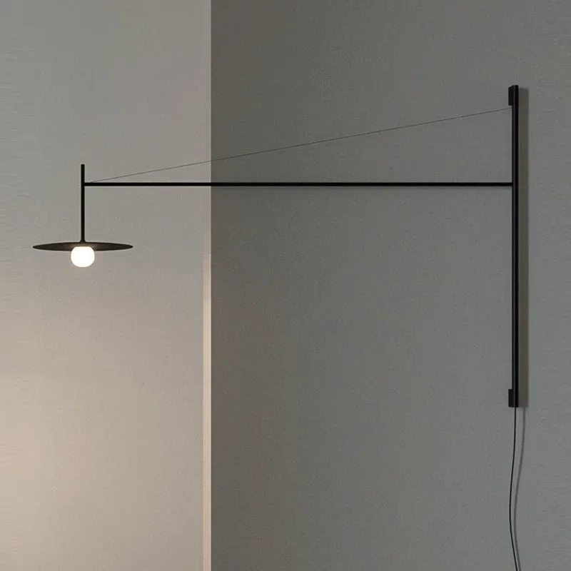 

Nordic Long Wall Lamp Minimalist Black Swim Arm Wall Light Living Room Bedroom Luminaria Art Decor Lampe