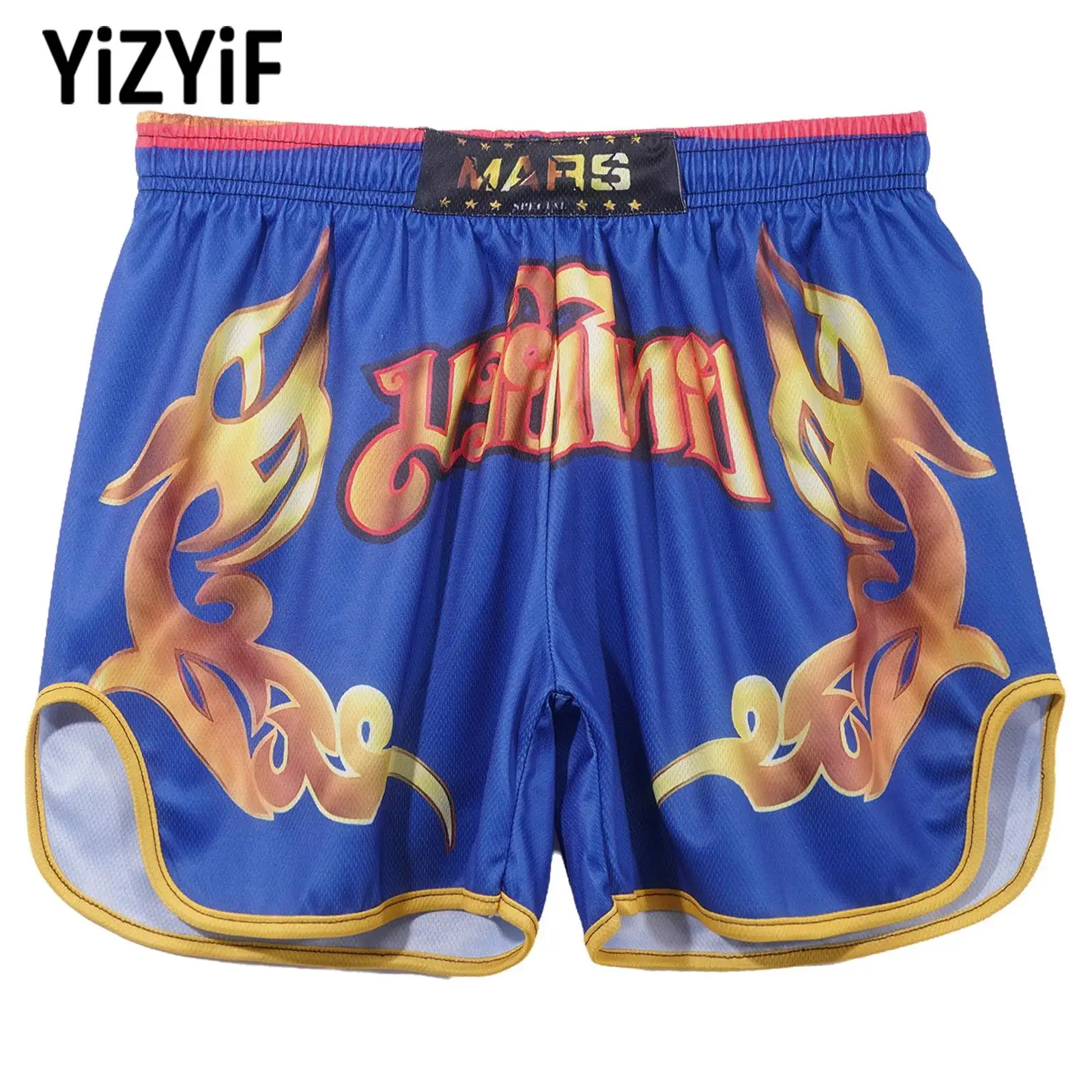 

Men Boxing Shorts Drawstring Elastic Waistband Breathable Stretchy for Sports Running Gym Fitness Training MMA Workout