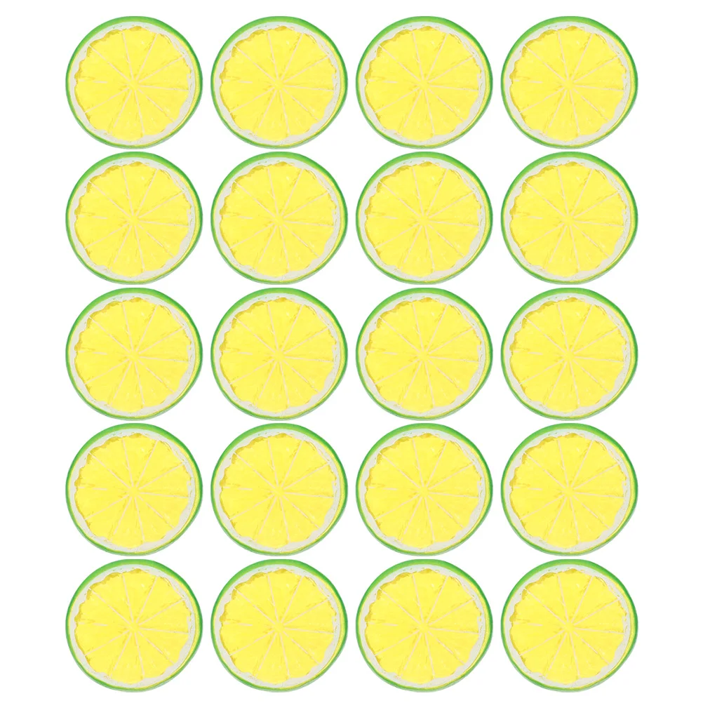 

20Pcs Artificial Lemon Slices Vibrant Fake Lemon Slices Plastic Fruit Decoration Photography Props Kitchen Table Decor
