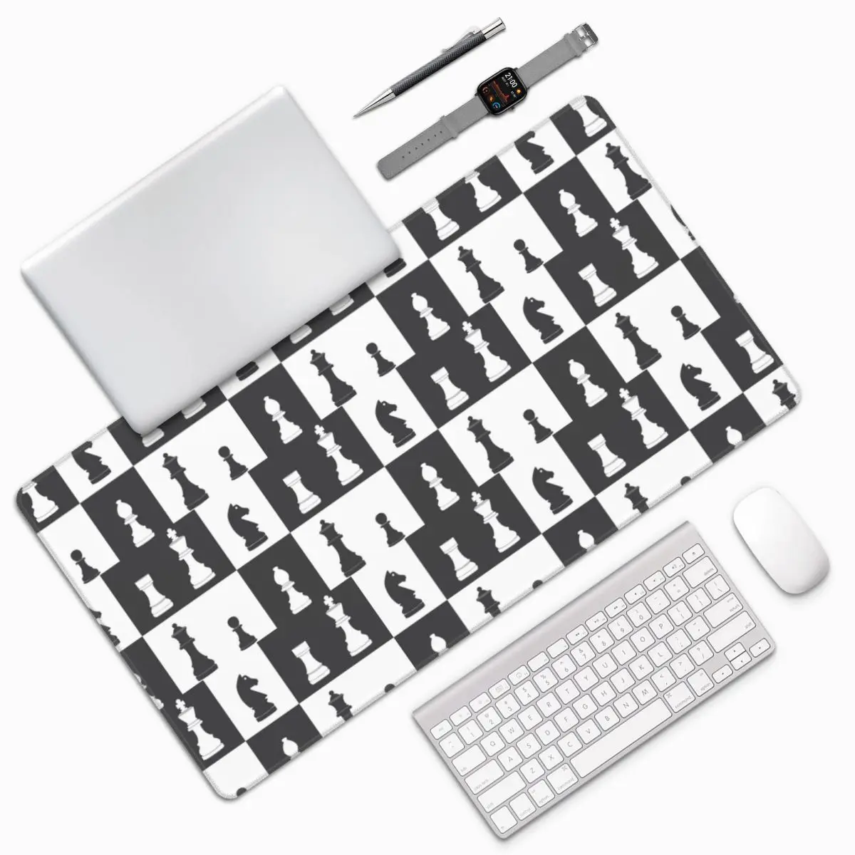 

Большой коврик для мыши с шахматными фигурами, коврик для клавиатуры и мыши, игровой коврик для ПК и ноутбука, офисные аксессуары, настольные коврики