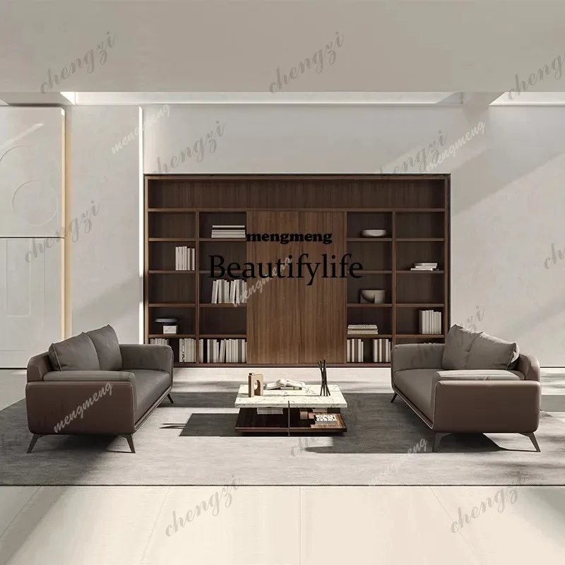 

d5556 Leather Minimalist Office Sofas Business Reception Boss Meeting Office Sofas Area Leisure Office Furniture Ambony Seza