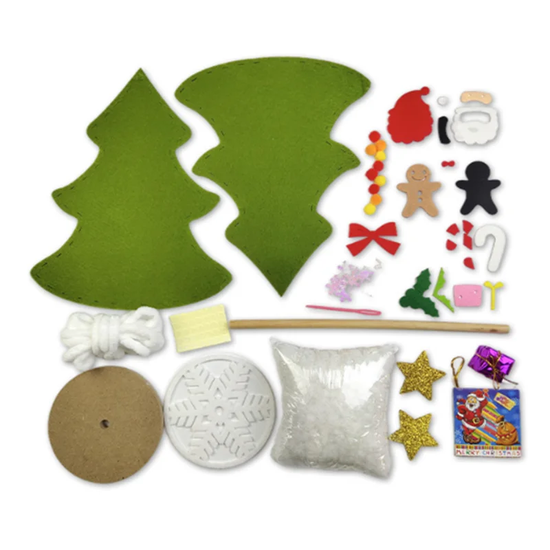 Zestaw świąteczny do rękodzieła dla dzieci, włóknina, choinka, kreatywna dekoracja na biurko