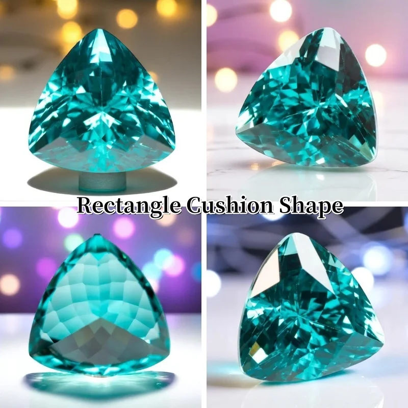 Lab Grown Paraiba Cushion Cut Gemstone for DIY Advanced Jewelry Making Inlay Ring Necklace Bracelet Selectable Certificate