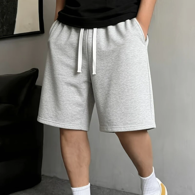 

Summer Men's Shorts Cotton Casual Drawstring Loose Women Fitness Sweatpants Streetwear Sports Jogging Beach Pant Solid Color