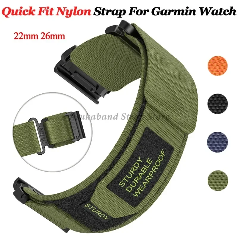 22mm 26mm New Nylon Straps for Garmin Fenix 7 6X 6pro 5X 5 3HR Tactix 7Pro Men Women Sport Bracelet Quick Release WatchBand Belt