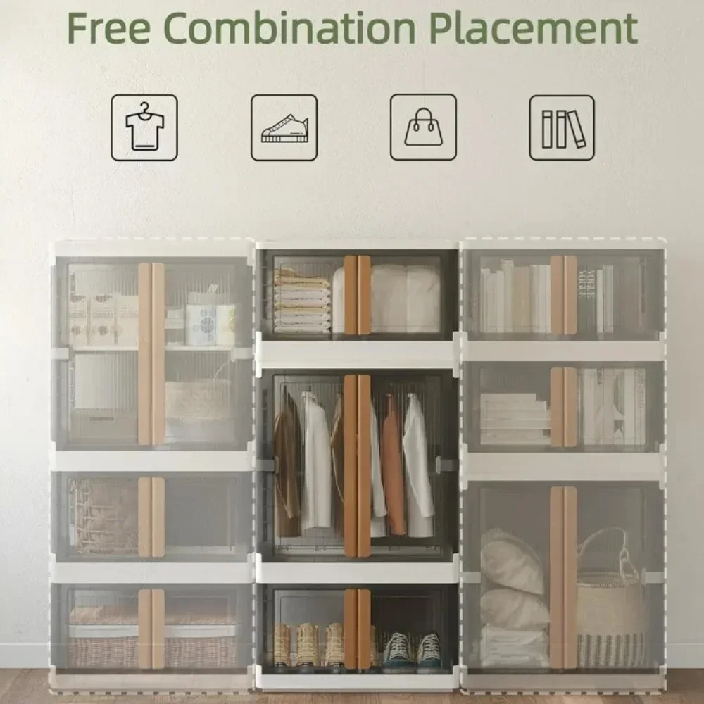 Nice Foldable Closet Organize Storage Boxes Stackable Multi-Layer Large Capacity Installation Free Collapsible Simple Closet Cab