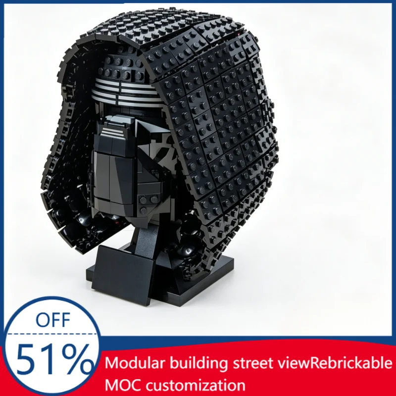 

1312PCS Black Helmet Sculpture Building Blocks Creative Model Assembly Educational Toy Home Decoration Birthday Festival Gifts