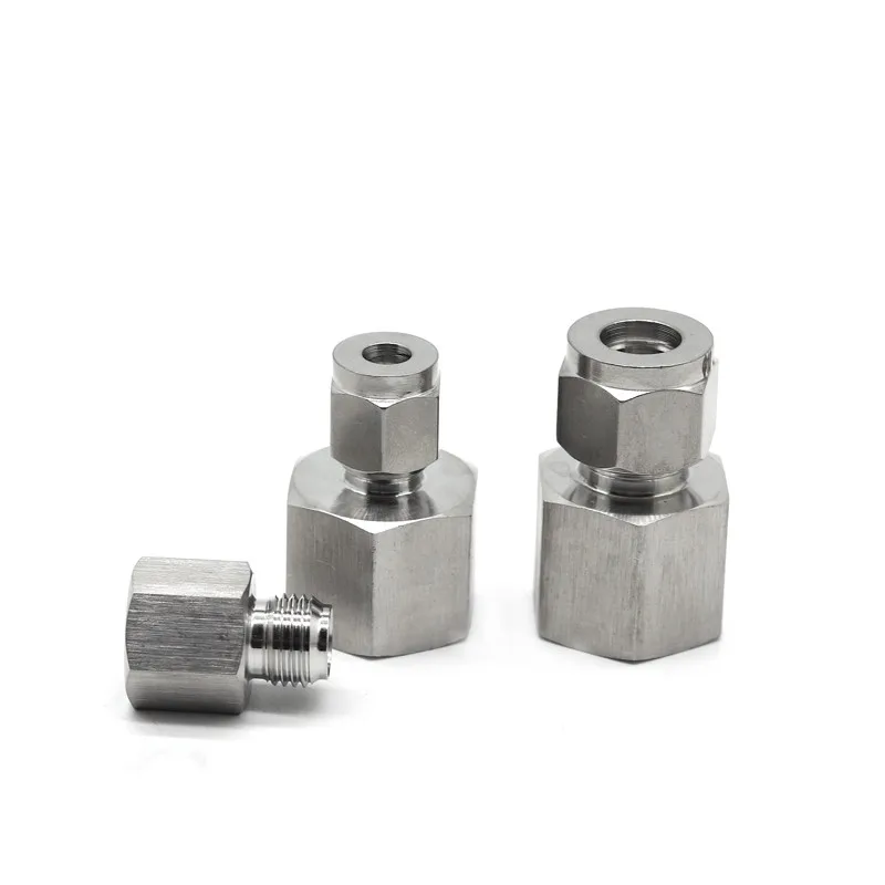 1/8 "1/4" 3/8 "1/2" BSP Innengewinde 304 Edelstahl Doppel Ferrule Rohr Fitting Union Stecker rohr OD 6mm 8mm 10mm 12mm