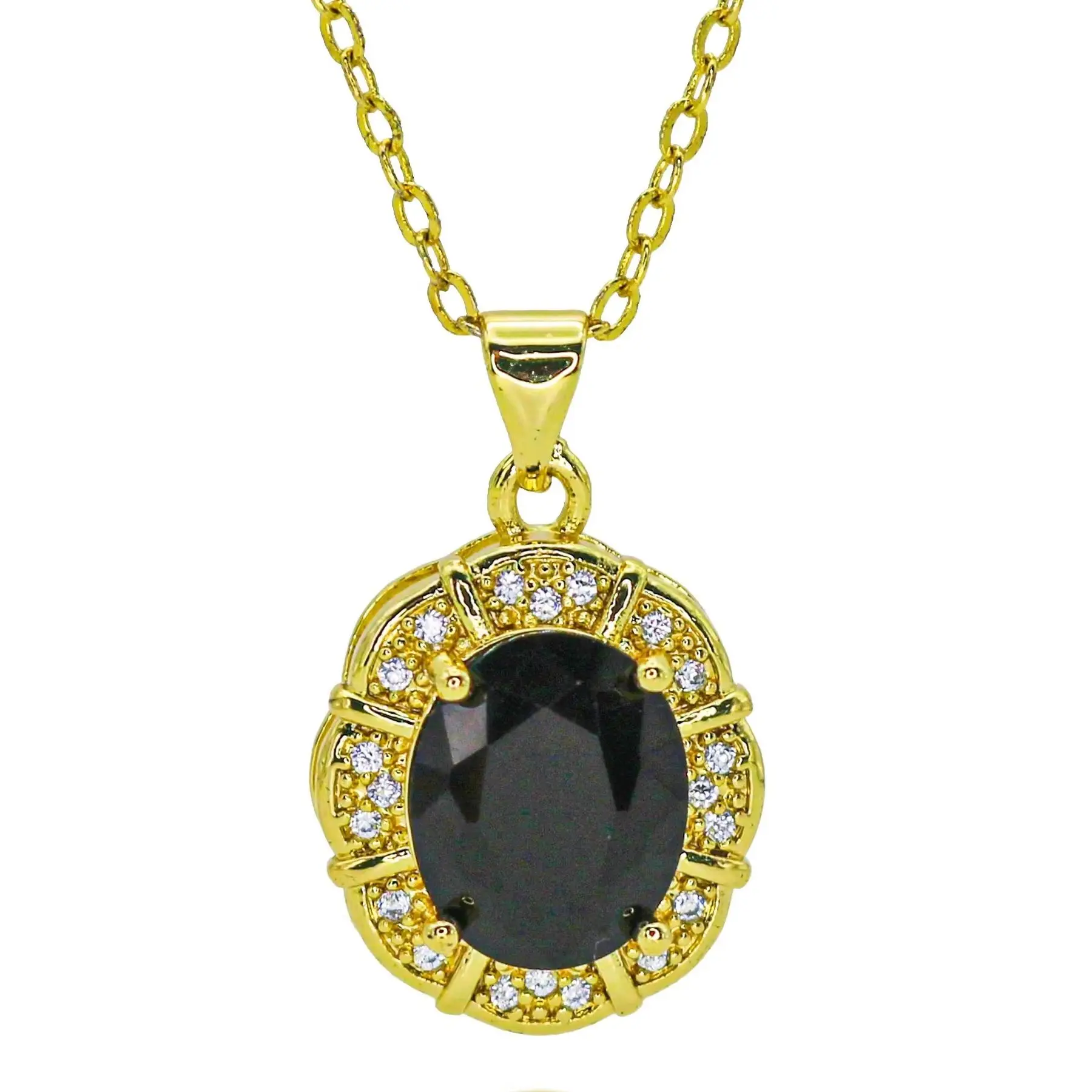 Gold Color Oval Zir… - image