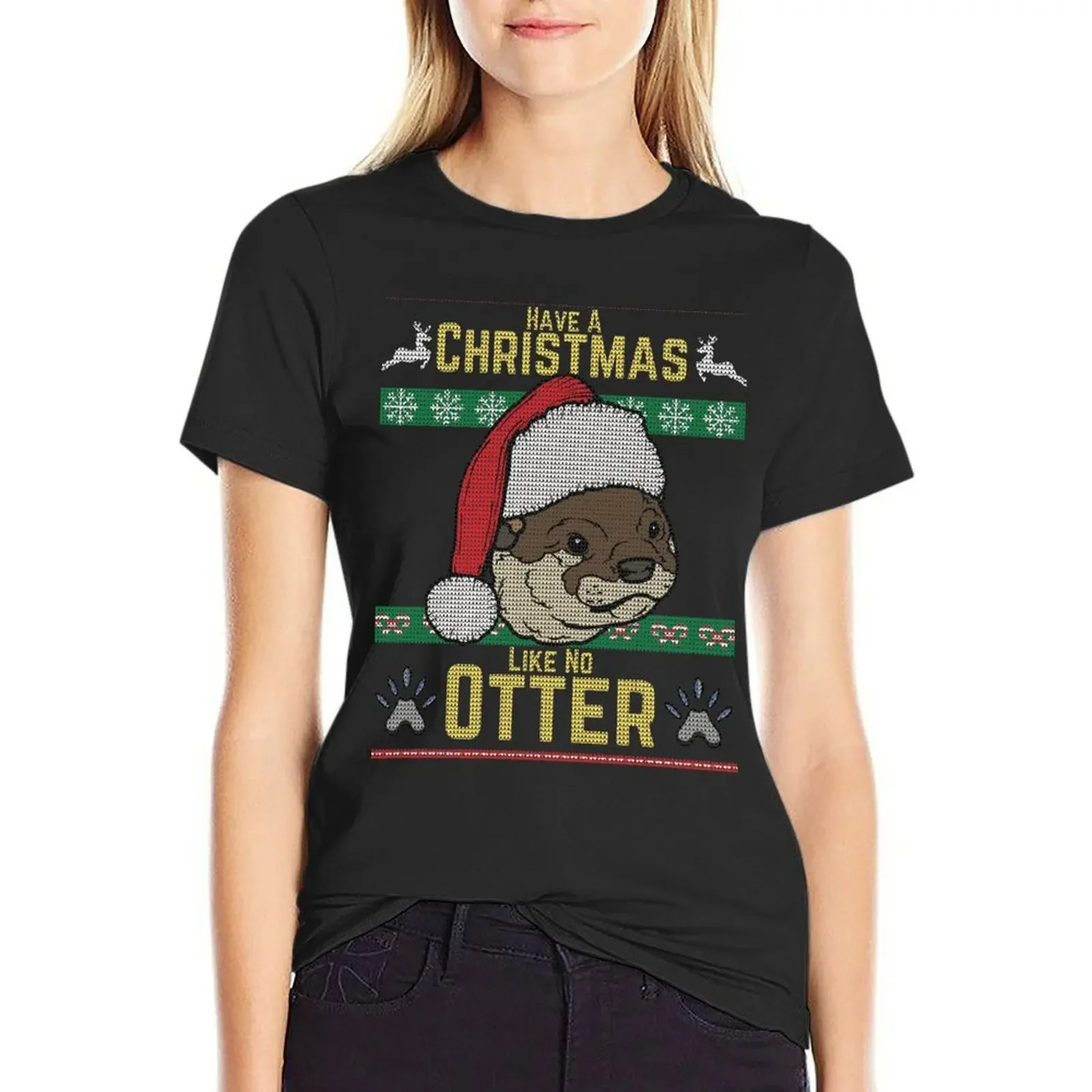 

Have A Christmas Like No Other Ugly Christmas Sweater Look T-Shirt oversized Blouse hippie clothes t-shirts for Women loose fit
