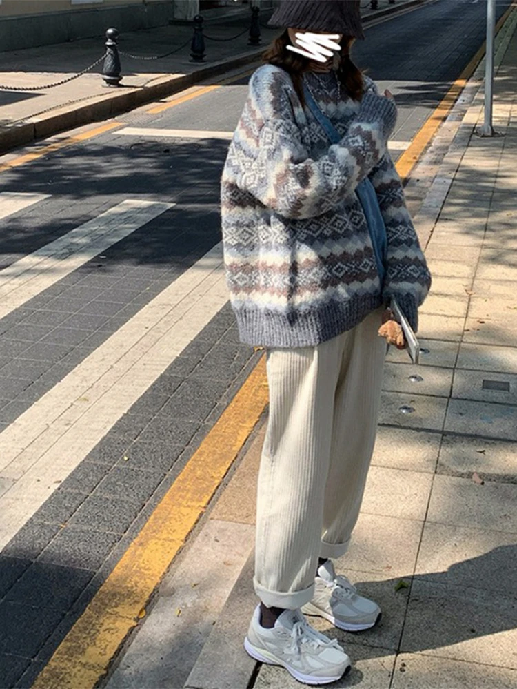 

Red Thiened Women's Sweater Soft Pluy Autumn New Sle Lazy High-End Japanese Sle Fierland round Ne Long Sve Top