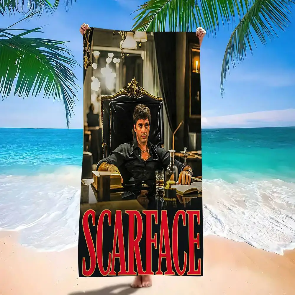 Crime Movie Scarface Microfiber Blanket Quick Drying Beach Towels Oversized Printing Super Absorbent Pool Towel Blanket