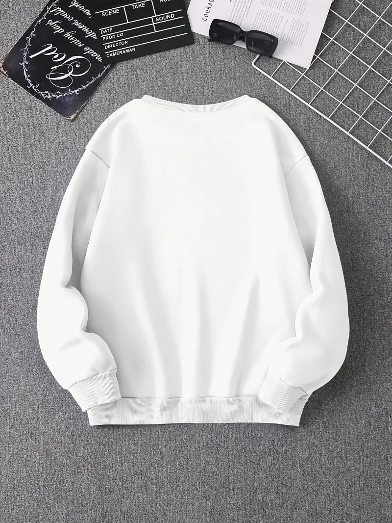 سترة بغطاء للرأس مطبوعة برسوم كارتونية لطيفة للسيدات - سترة شتوية دافئة ومريحة برقبة دائرية، ملابس كاجوال يومية، قماش ناعم