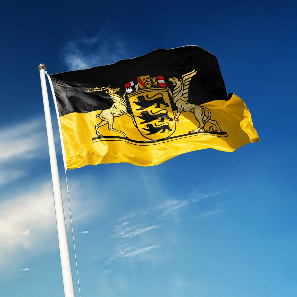 Bandera Baden Entettemberg de 3x5 pies, colores vivos y a prueba de decoloración, banderas del estado de Alemania, poliéster con ojales de latón