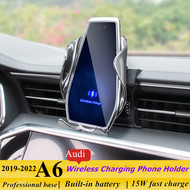 

Dedicated for Audi A6 2019-2022 Car Phone Holder 15W Qi Wireless Charger for iPhone 11 12 Pro Xiaomi Samsung Huawei Universal