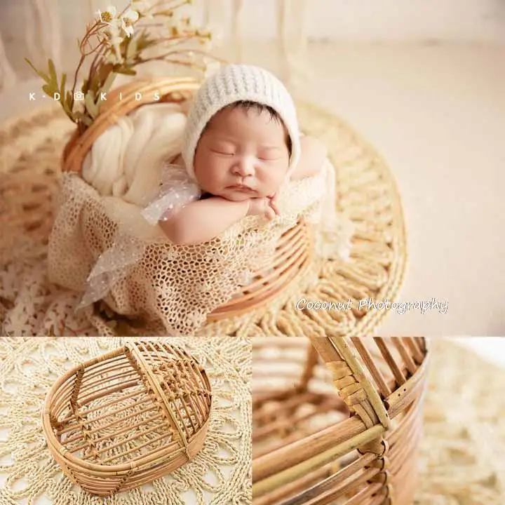 Newborn tassel blanket baby full moon photo props Children's photo costume woven frame