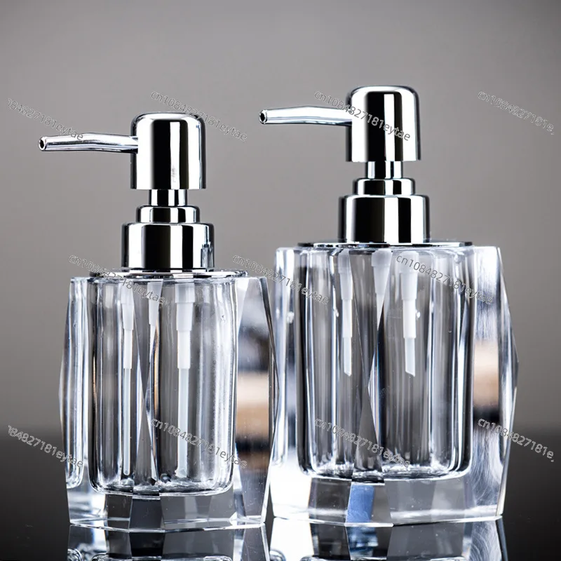 Transparent Crystal Glass Hand Sanitizer Soap Bottle Creative European Press Hotel Liquid Soap Dispenser Soap Lotion Bottle LD85