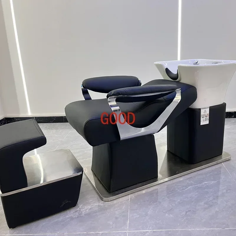 High-end ceramic basin shampoo bed barber shop special hair salon special