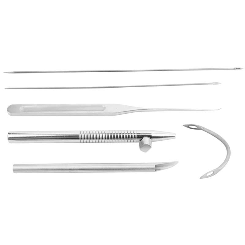 Facial Thread Sculpting Big V Buried Needle Skin Breaker Needle Tissue Piercing Guide Needle Facelift Tools 6-piece Instrument