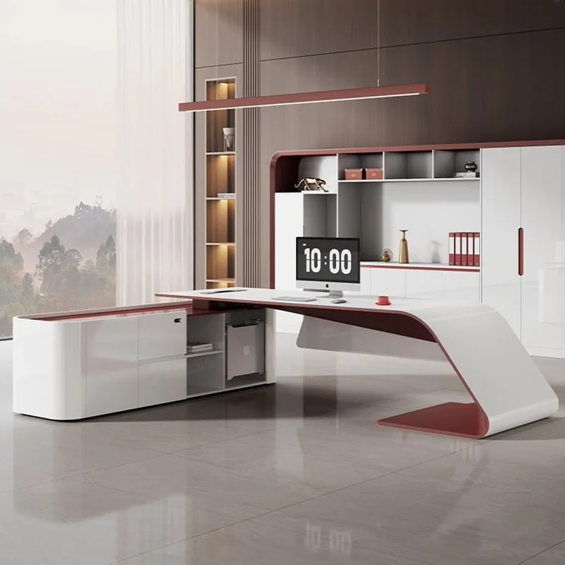 Drawer Lshaped Office Desk Space Saving Multifunctional Storage Office Desk Computer Executive Tavolino Office Furniture