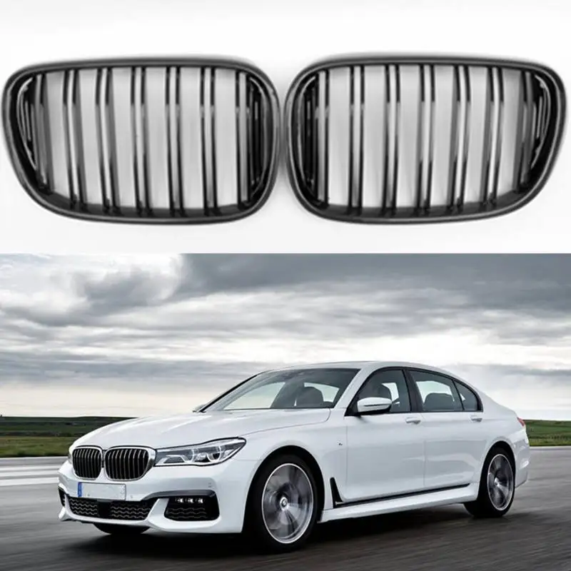 Hot selling ABS double slats gloss black front grille for BMW 7 Series G11 G12 2015- Car Front Grille