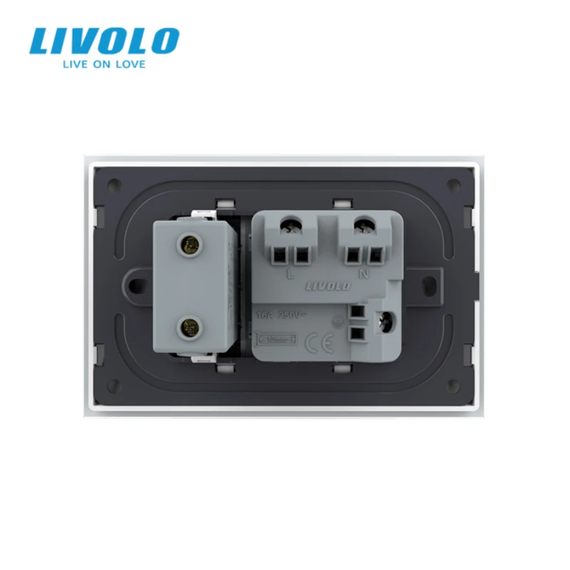 

New Livolo Israel Socket with USB Charger , White/Black Crystal Glass Panel, AC 250V16A Wall Power Outlets , VL-C9C1IL1U-11
