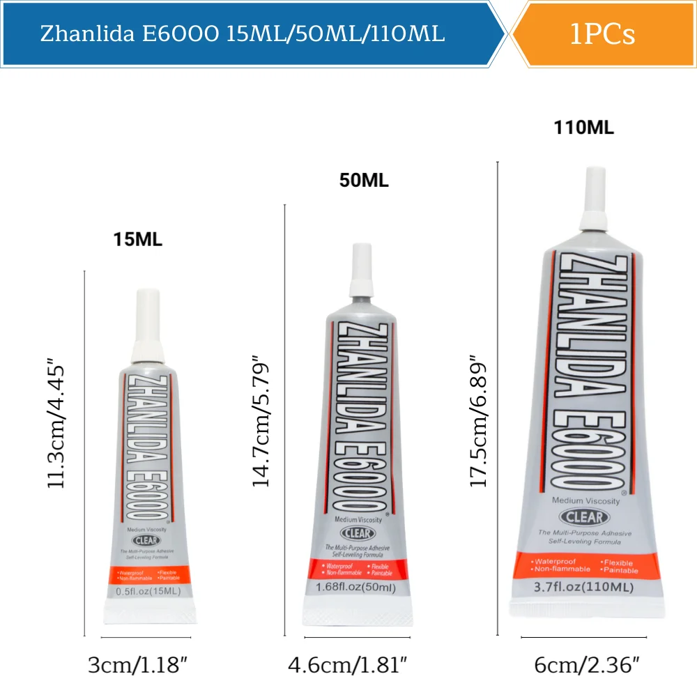 

Zhanlida E6000, 15 мл, мягкая искусственная кожа для мобильного телефона, своими руками, украшения для одежды, заполнение алмазами, акриловые наклейки Zhanlida E6000, клей