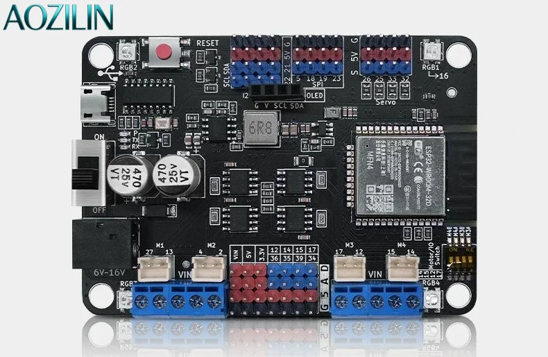 AOZILIN ESP32 IoT Development Board 2.4G WiFi Bluetooth 2-in-1 Dual Core CPU With 4 Channel Motor Driver Module
