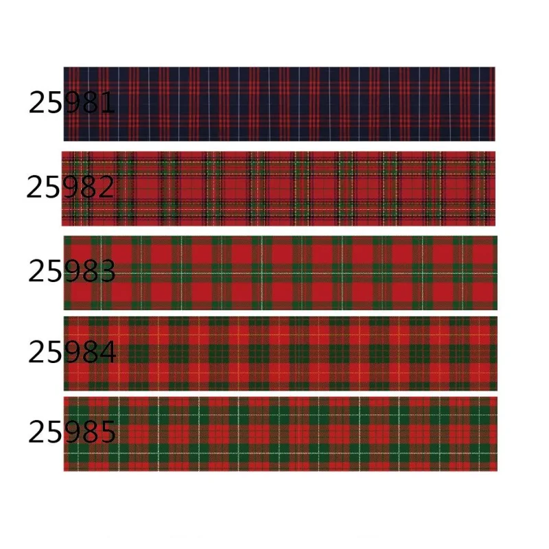 (5Yards) rotes dunkelgrünes kariertes Ripsband für Weihnachts dekoration Bastel materialien
