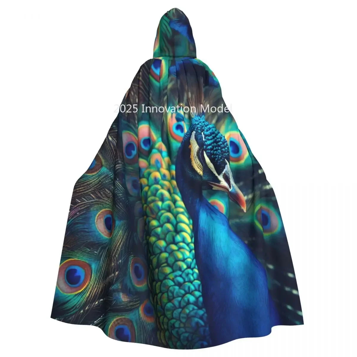 2025 신상 공작 깃털 망토 후드 중세 의상 마녀 위카 뱀파이어 할로윈 코스튬 드레스 코트
