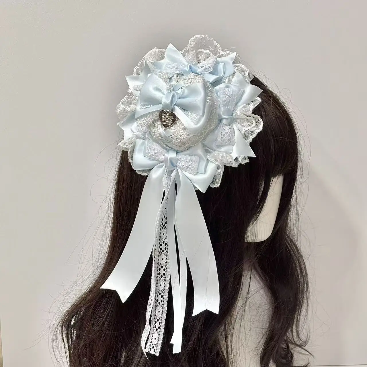 Gorgeous Doll Lace Bow Water Color Pink MiniTop Hat Lace Headband Girl Women's Sweet Cosplay Headwear Lolita Headgear