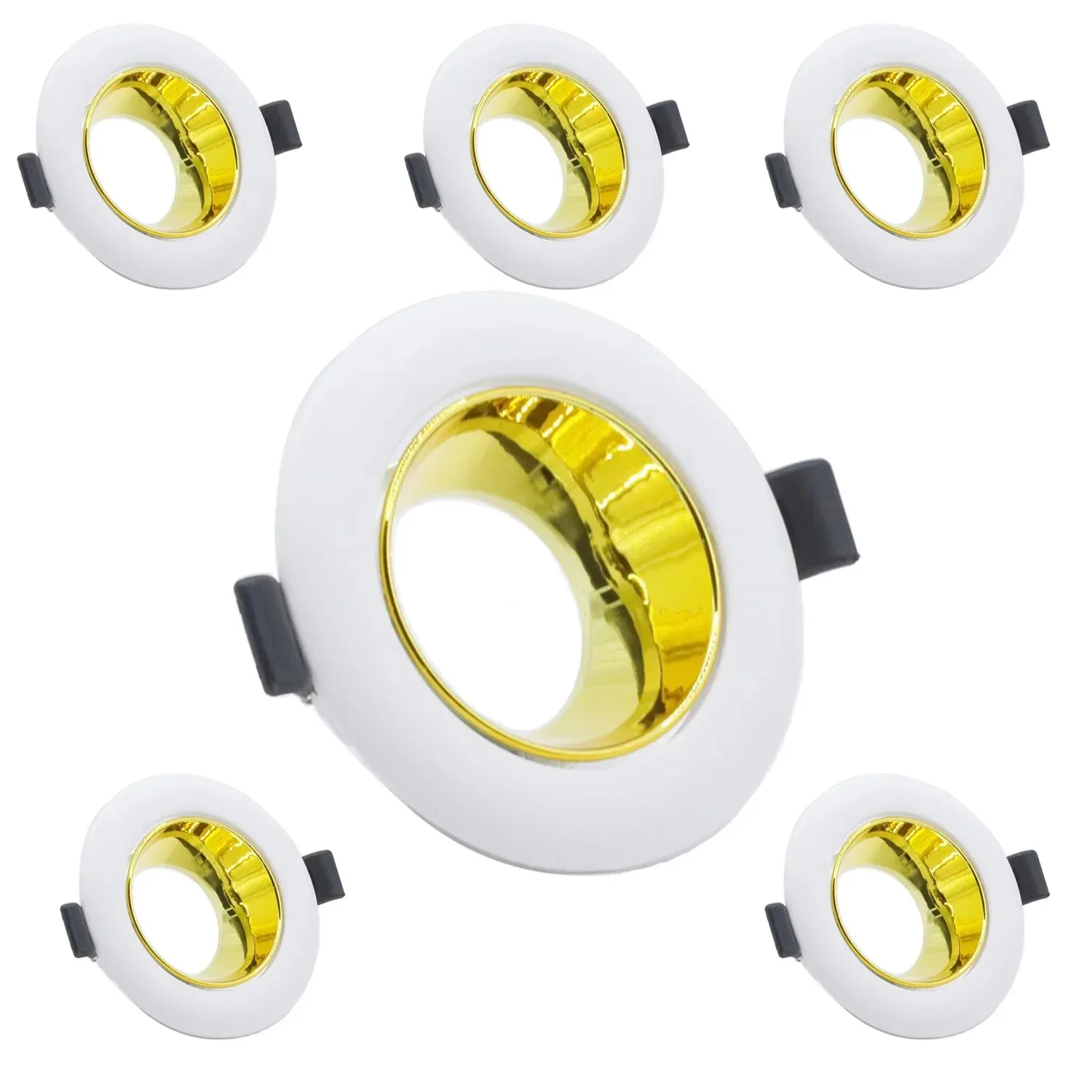 JOYINLED Pack of 1/2/4/6/10 Cutout 70mm Round Downlight Fixture Holder GU10 MR16 Plastic Ceiling Lamp Fittings for Room Decor