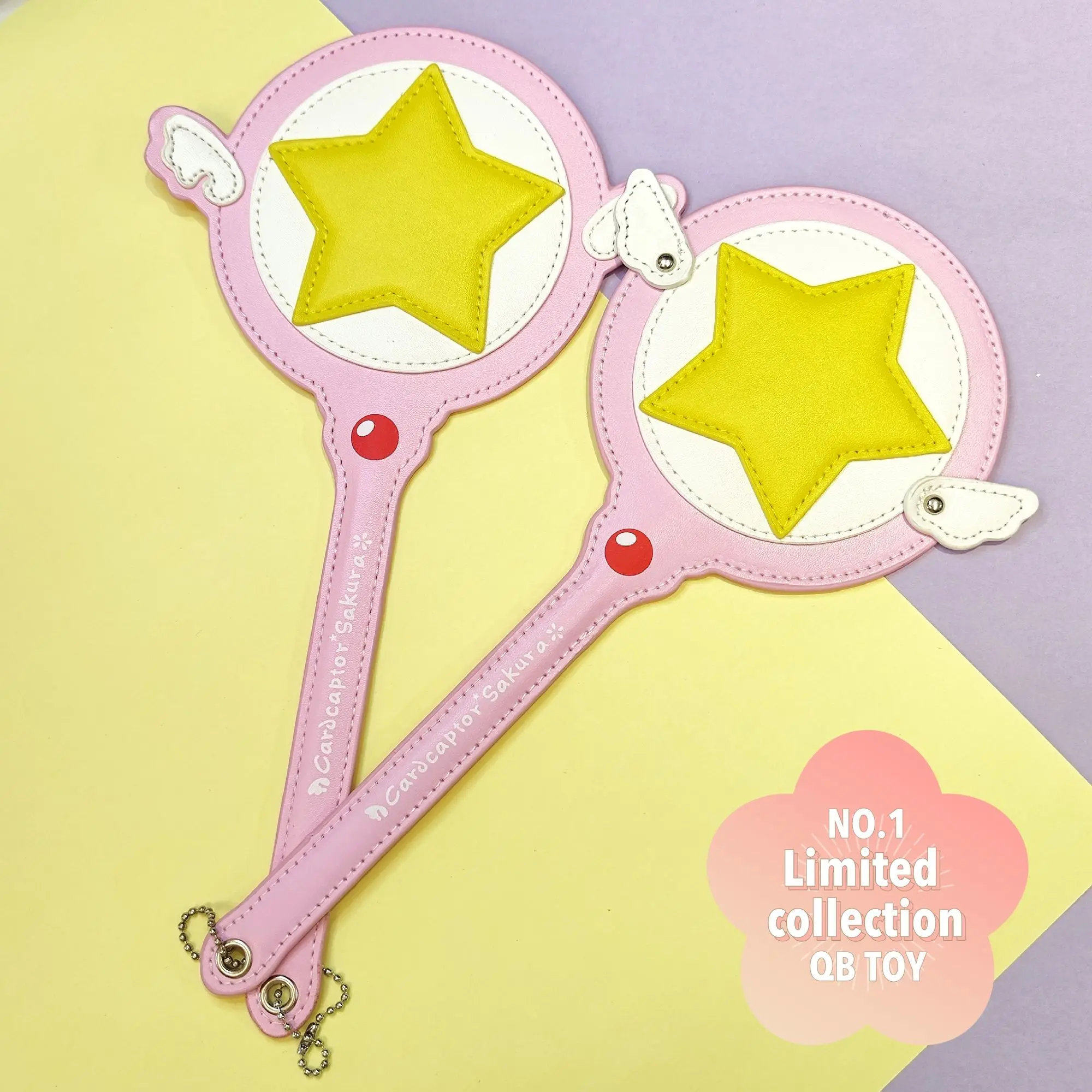 Kawaii Cardcaptor Sakura Varinha Mágica Toy Card Case Titular do cartão de ônibus Cerberus Princesa Rosa Bonito Estrela Rod Anime Toy