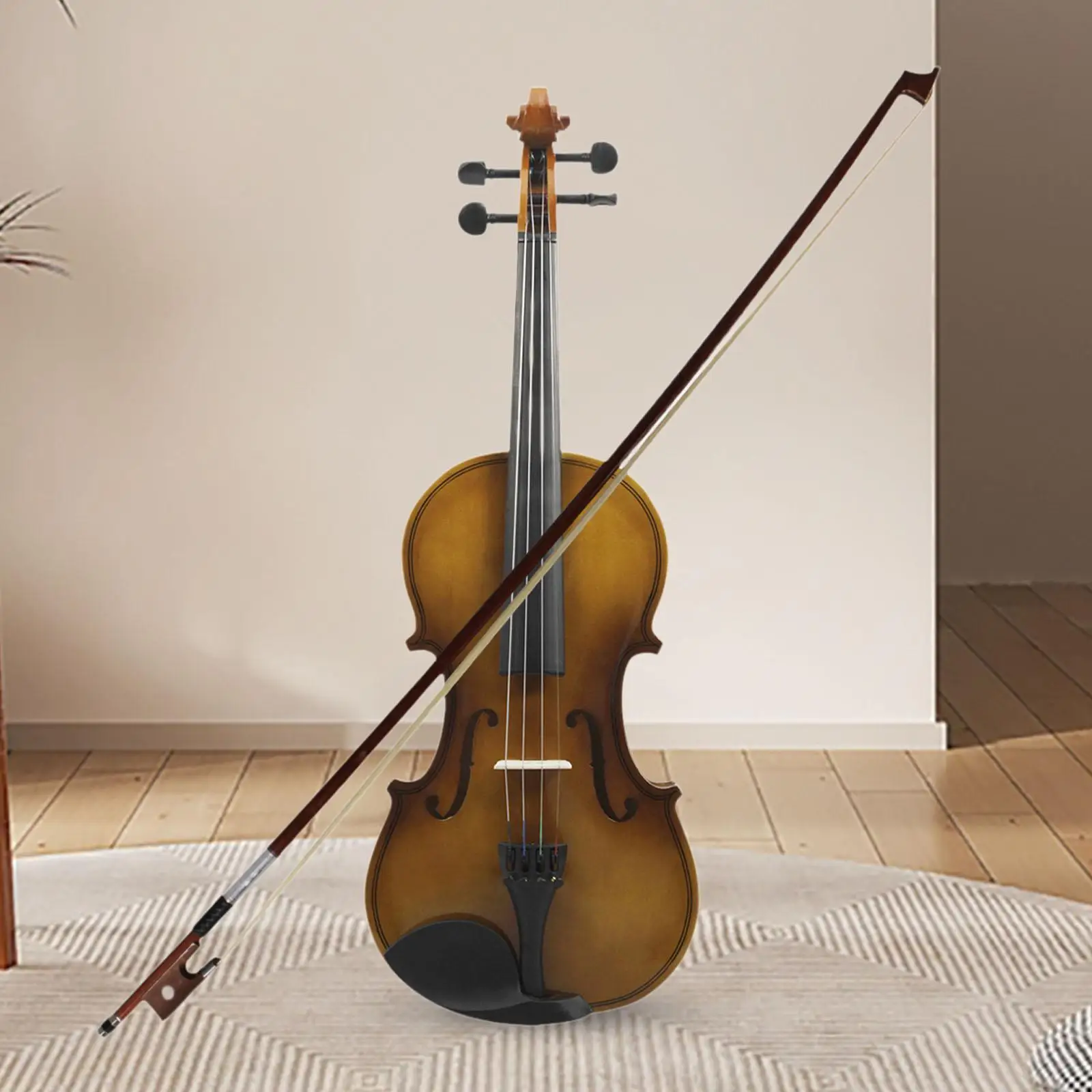 

4/4 Full Size Violin Wood Fiddle Acoustic Violin Fiddle Stringed Musical Instruments Violin for Kids Adults Birthday Gifts