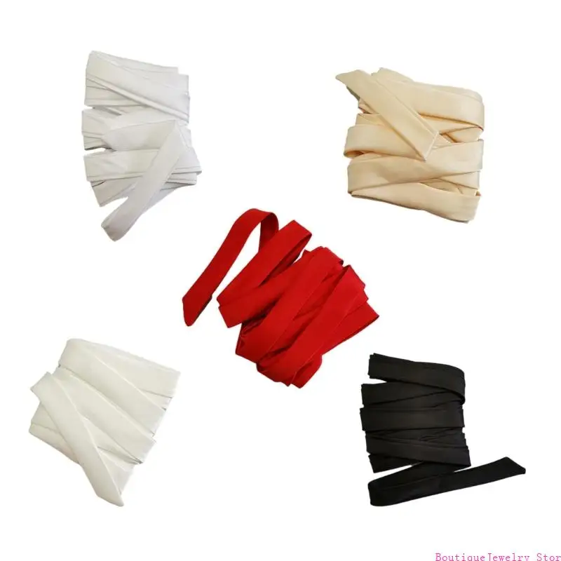 E1PE Adjustable Bridal Ribbon Straps Multiuse Lace Up Ribbon Ties for Wedding Gown Styling Accessories Waist Decoration 2PCS