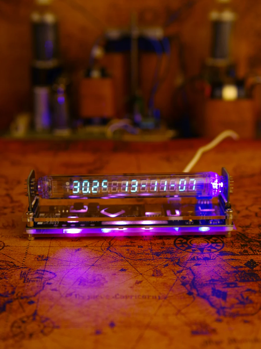 Fluorescent tube clock retro tech desktop