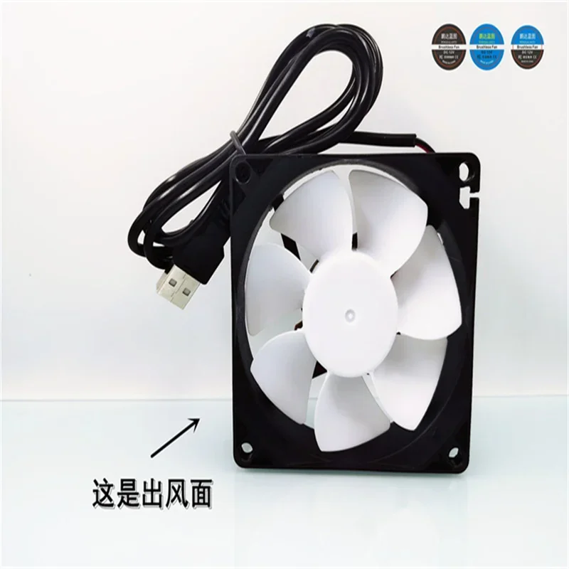 80*80*25MM SILENT 8025 ILLUMINATED LED WHITE FAN BLADE 5V USB PET KENNEL ROUTER 8CM COOLING FAN