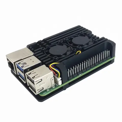 Raspberry Pi 5 Aluminum Case Metal Shell with Cooling Fan Silicone Heatsink Active Passive Cooling Radiator Cooler For RPi 5