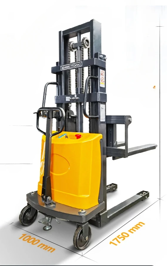 Electric Forklift Small Warehouse Pallet Truck Semi-Electric Hydraulic Lifting Heap Height Forklift