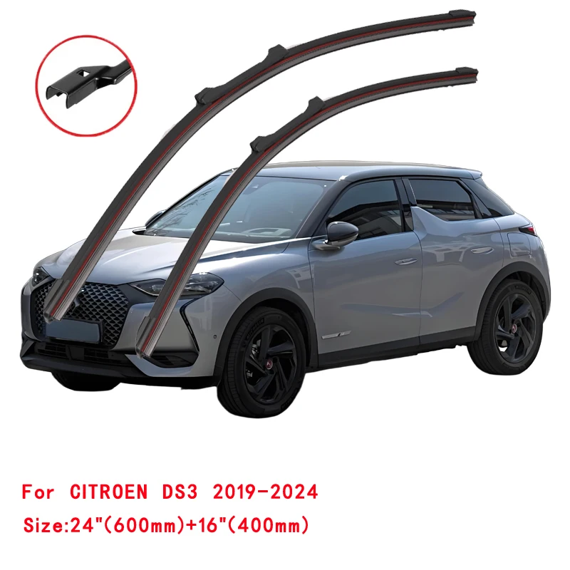 Para CITROEN DS3 DS4 DS7 DS9 DS 3 4 7 9 Crossback 2009-2024 limpiaparabrisas de coche limpiaparabrisas delantero cepillos lavadora