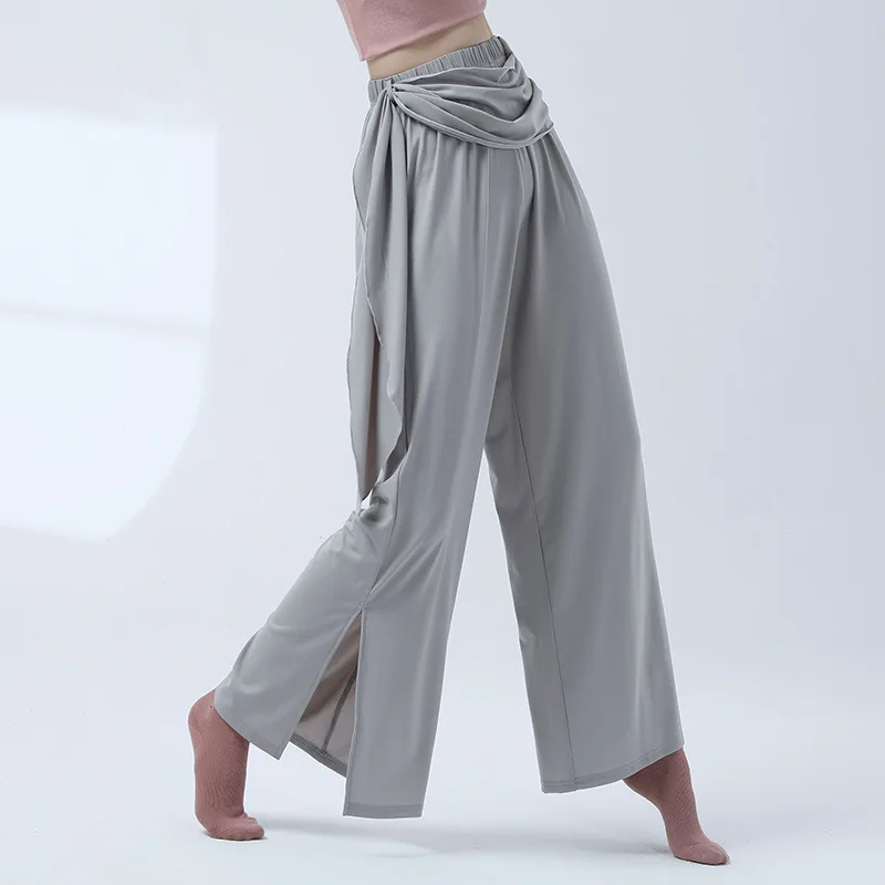 Modern Dance Trousers Loose Straight Leg Wide Pants Women's Chinese Classical Dance Ethnic Training Stage Performance Clothes