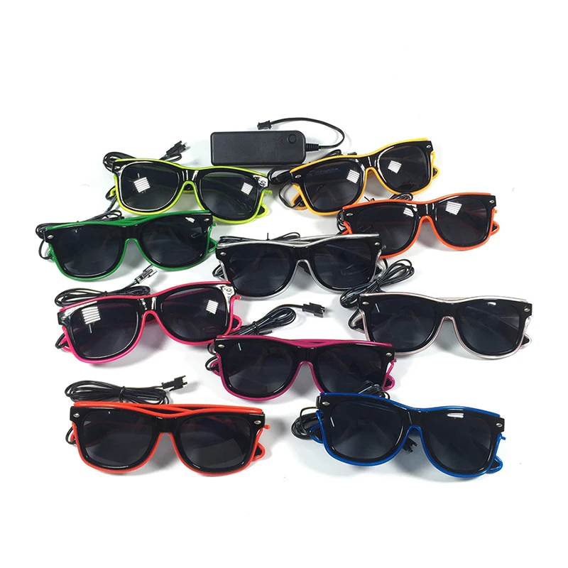LED-Sonnenbrille, Maskerade, Konzertclub, Rave-Zubehör, leuchtende Sonnenschutzbrille, Cyberpunk-Männerbrille, Damen-LED-Rosa-Brille – Detail 12