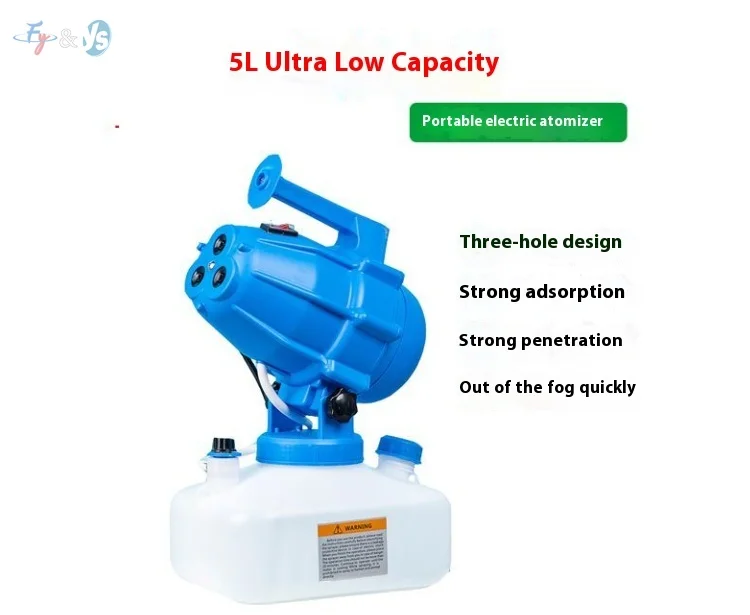 Portable 5L ULV Fogger – 3 Nozzle Ultra-Low Volume Atomizer, Fine Mist Blower for Disinfection & Insecticide 2