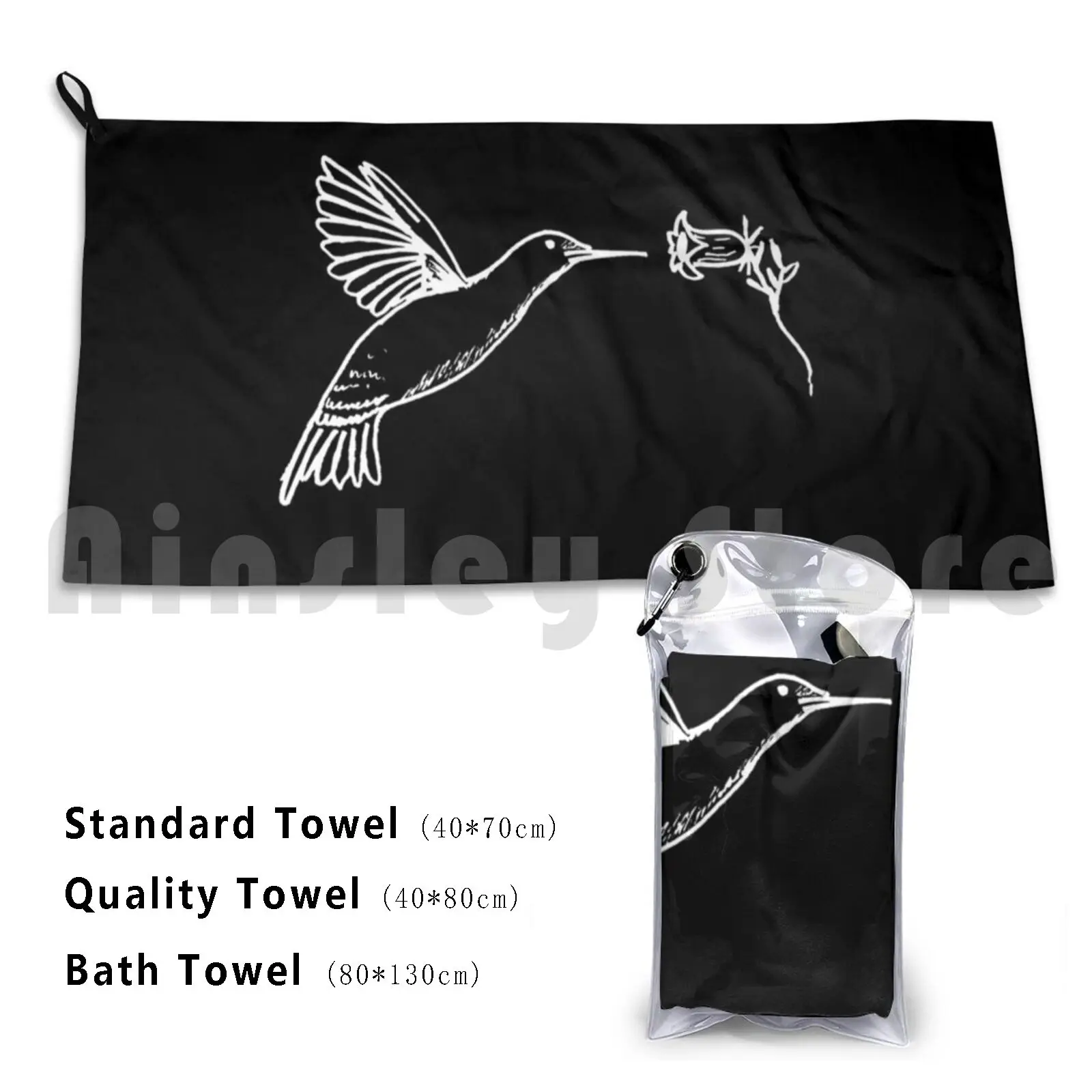 Hummingbird Bath Towel Beach Cushion Hummingbird Eagle Falcon Parrot Canary Bird Flower Floral Nature Animal