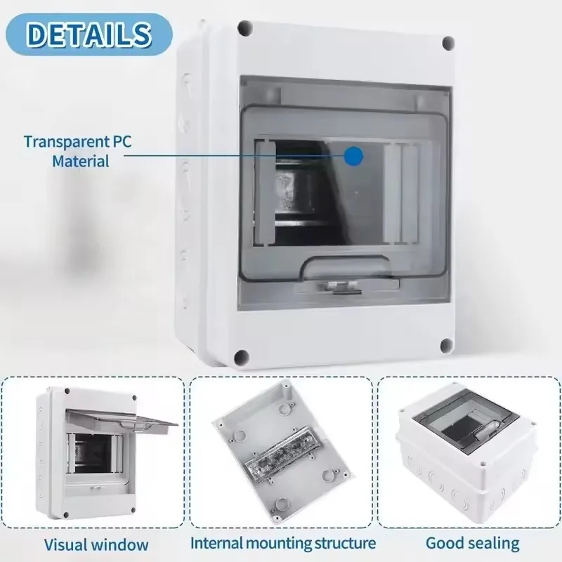 IP65 Distribution Box for dc Breaker HT-5-24WAY PC /ABS Plastic Outdoor Electrical Junction Box Photovoltaic Comniner Enclosure