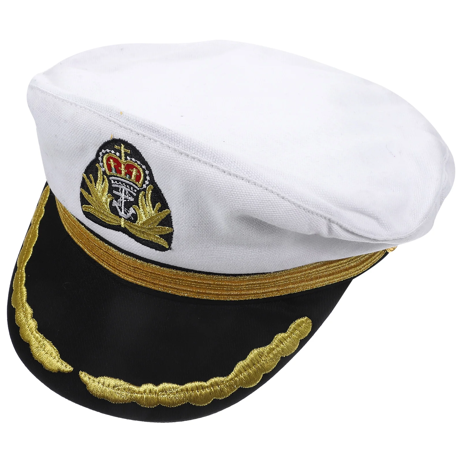 

Sailor for Kids Black Cotton Embroidered Gold Captain Captain Hat For Kids Hats Rope Durable Comfortable Party Hat Prop