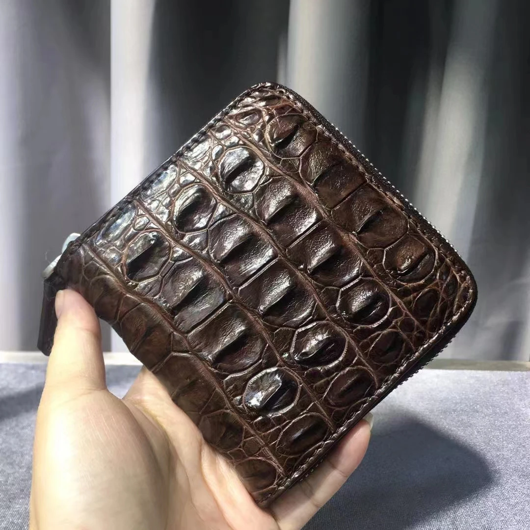 2026 New Fashion Business Men's Wallets Crocodile Genuine Leather Short Organizer Wallet Men Brand Luxury Card Holder Coin Purse