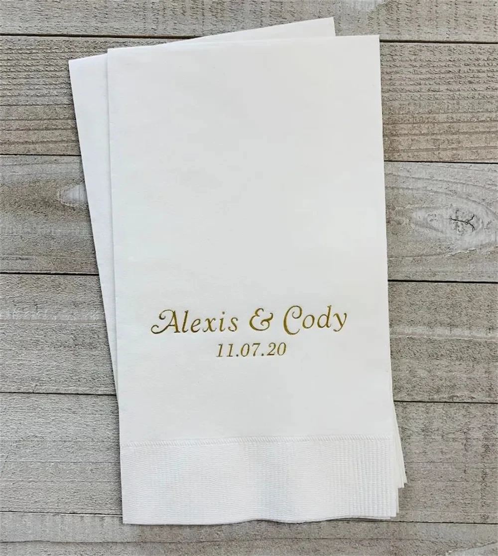 

Personalized Hand Guest Towels Paper Dinner Napkins Wedding Favors Hostess Gift Party Engagement Monogram Birthday Bar Bat Mitzv