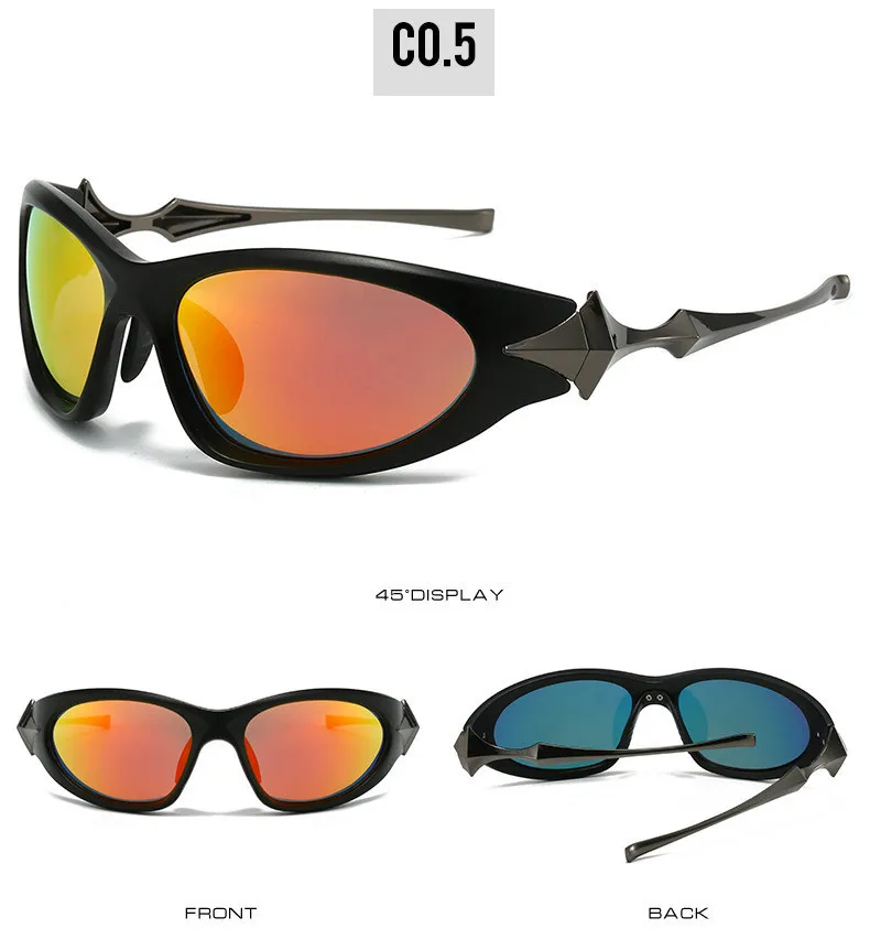 Steampunk Cat Eye Sonnenbrille Frauen neue Mode übergroße Punk Sonnenbrille für Damen Retro 2000's Brille y2k Accessoires – Detail 13